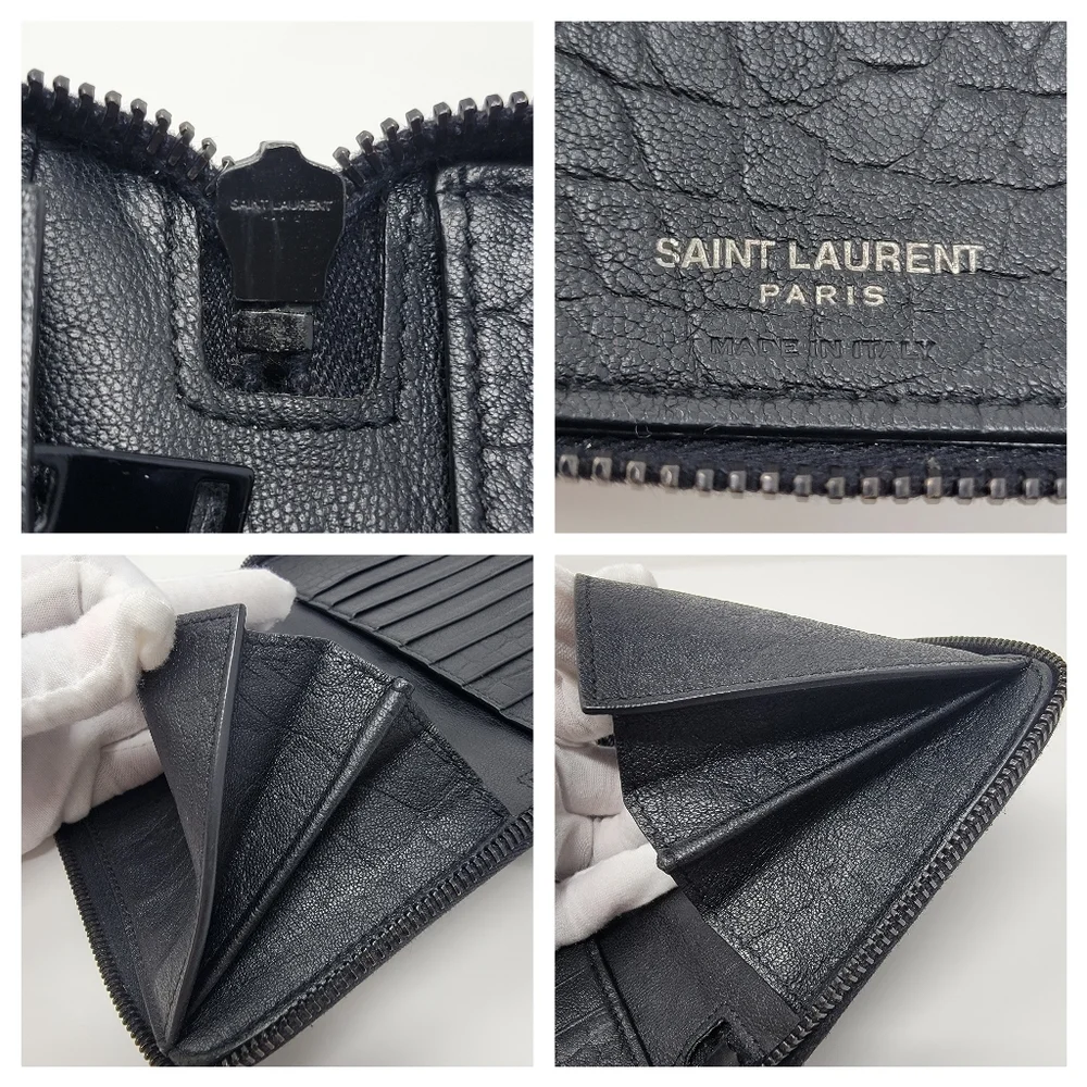Saint Laurent YSL Organizer Croc Embossed Zippy Long Wallet - Picture 8 of 10